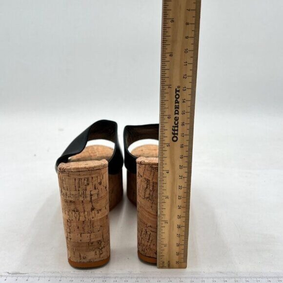 Cork High Chunky Heel Backless Mules for Women, Platform Open Toe Sandals - Picture 4 of 7